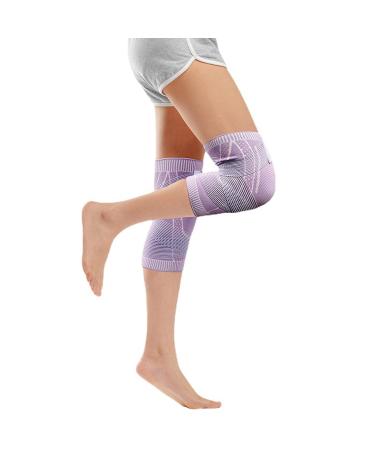 Buy Stretchy Knee Braces with Adjustable Strap - Medium Green Knitting Knee Sleeves for Joint Pain Relief | Ideal Support for Work & Running - Buy Online on GoSupps.com