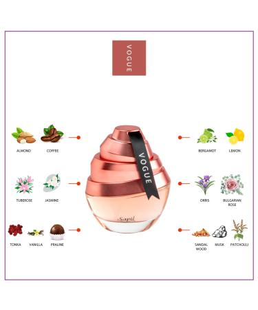 Sapil Vogue Perfume for Women - Long-lasting Amber Floral EDP Spray from Dubai 3.4 Oz - Elegant Everyday Fragrance for Women Uplifting and Mood-Boosting Scent - Buy Online on GoSupps.com