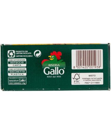  Italian Gourmet E.R. Gallo Riso Riserva Carnaroli 100 % riz italien temps de cuisson 15 minutes id al pour risottos paquet de 1 kg + bo te de 400 g - Buy Online on GoSupps.com