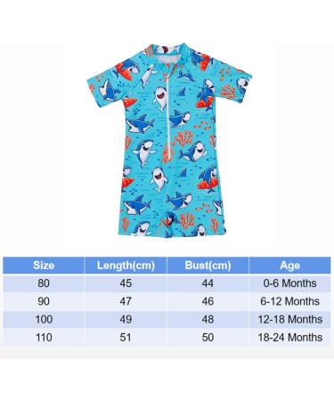 PythJooh Baby Boy Swimsuit Zipper Rash Guard One Piece Beach Swimwear Shark Print Shorts 0-5Years - Swimming Shark - Buy Online on GoSupps.com