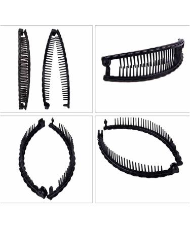 Banana Clip Women Hair Claw with Tail Barrettes Hair Accessories | Endurable Vintage Clincher Combs Clamp Grip Ponytail Banana Clip for Women and Girls Black - Buy Online on GoSupps.com