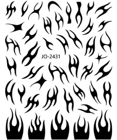 FEIlei Nail Art Decals Flames Nail Stickers Decoration for Nail Tips Beauty Decoration - Buy Online on GoSupps.com
