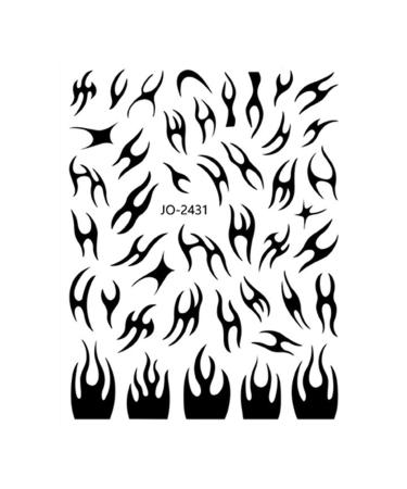 FEIlei Nail Art Decals Flames Nail Stickers Decoration for Nail Tips Beauty Decoration