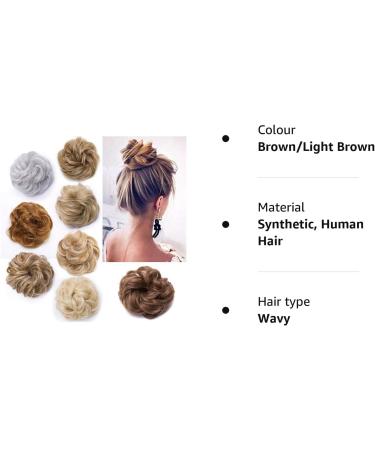 Silk-co Curly Hair Bun Scrunchie in Light Brown - 35g Synthetic Hair Extension - Buy Online on GoSupps.com