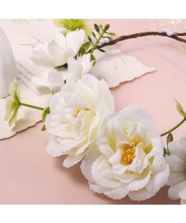 IYOU Wedding Flower Headband Wreath White Floral Crowns Garland Daisy Birthday Bride Bridesmaid Hair Accessories for Women and Girls - Buy Online on GoSupps.com