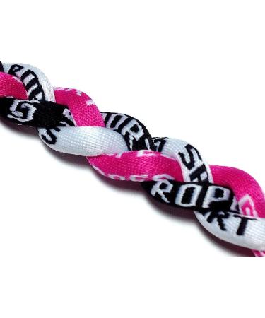 Sport Ropes Triple Titanium Necklace - Pink/Black/White - 18 - Buy Online on GoSupps.com