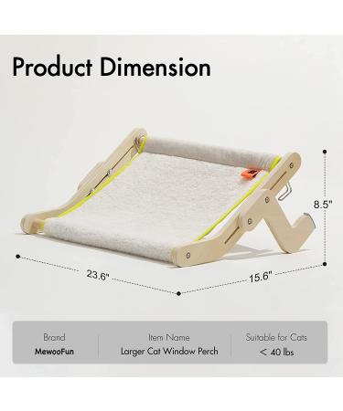 MEWOOFUN Sturdy Cat Window Perch Hammock | Reversible Mat | Holds Up to 40lbs | Beige-Large - Buy Online on GoSupps.com