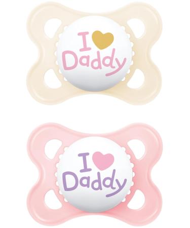 Buy MAM Pacifier Original Silicone I Love Mummy & Daddy 0-6 Months - 4 Pack for Girls | International Shipping Available - Buy Online on GoSupps.com