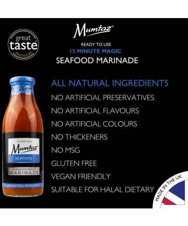 Mumtaz SEAFOOD Marinade Sauce 500g 15 Minute Magic Marinade Medium Spiced BBQ-Grill-Roast-Stir or Air fry All Natural Ingredients Gluten Free Vegan Friendly. - Buy Online on GoSupps.com