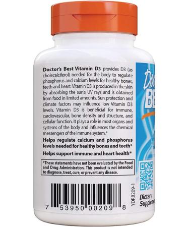 Doctor's Best Vitamin D3 1000 IU Softgel Capsules - 180 Count - Buy Online on GoSupps.com