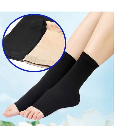 Toeless Compression Socks for Plantar Fasciitis - Medical Circulation & Vein Support - Elastic Black Socks for Ultimate Comfort - Buy Online on GoSupps.com