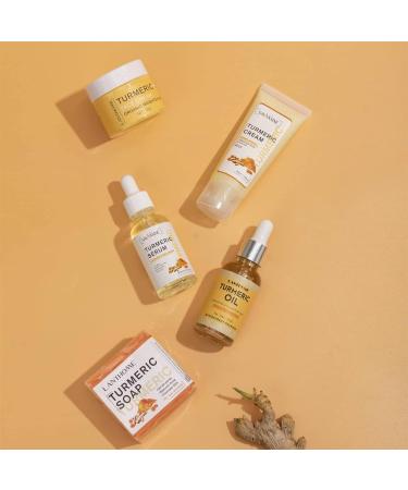 Turmeric Skin Care Kit - 5PCS Moisturizing Set for Brightening Face | Turmeric Cream Oil Serum and Soap - Buy Online on GoSupps.com