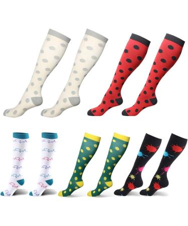 Ixkbiced 5 Pairs Compression Socks for Women - Knee High Pain Relief & Sports Socks - Buy Online on GoSupps.com