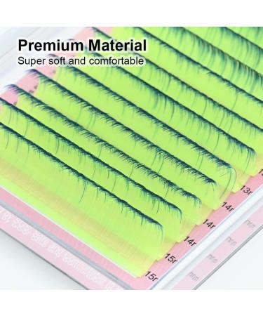 NAGARAKU Easy Fan Volume Eyelash Extensions Ombre Green Blue Color 0.07 C Curl Mix Tray 9-15mm - Buy Online on GoSupps.com