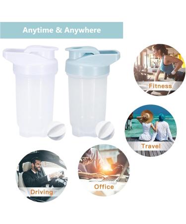 Yayoung Protein Shaker Bottle 300ml - Leakproof BPA Free Mixer for Supplements - 2PCs White & Blue - Perfect for Creamy Whey Protein Shakes - Buy Online on GoSupps.com