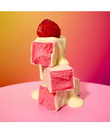 Flower & White Raspberry & White Chocolate Mallow Bars (15 Pack) Low Calorie Under 100 Calories Per Bar Vegetarian Gluten-Free 30% Less Sugar High In Fibre 15 x 30g - Buy Online on GoSupps.com