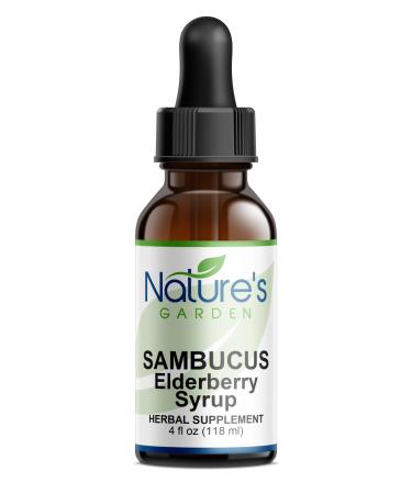 Nature's Garden - Sambucus Elderberry Syrup - 4 oz Liquid Herbal Formula