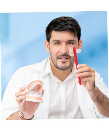 Healeeved Double-Sided Prosthesis Care Toothbrush - 4 Piece Set for Dentures & False Teeth Travel Cleaning Brush - Buy Online on GoSupps.com