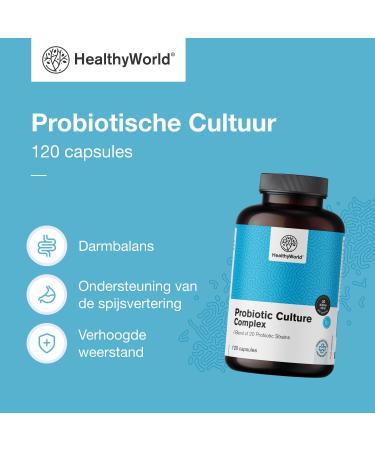 Be Healthy Group doo Probiotic Culture Complex of Microbial Cultures 120 Vegetable Capsules Intestinal Microflora Support Digestion 20 billion CFU per daily dose 2month supply - Buy Online on GoSupps.com