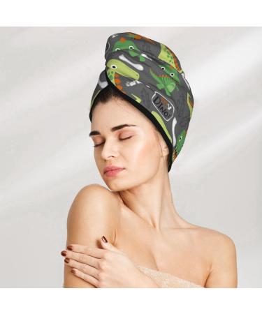 Buy Cartoon Dinosaurs Hair Towel Wrap | Quick Drying Turban for Effortless Hair Care - Buy Online on GoSupps.com