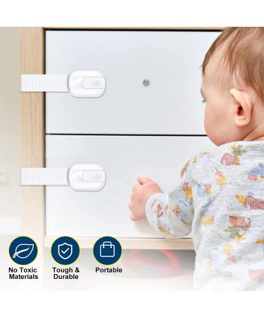 8 Pack Child Proof Baby Safety Locks For Cabinet Locks Extra 3M Adhesive No Screws For Drawers Cupboard DoorsBaby Proof Home Drawer Cabinets Oven Toilet Seat - Buy Online on GoSupps.com