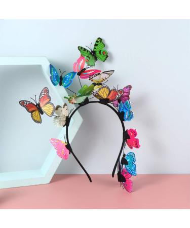 Lurrose Simulation Butterfly Headband 3D Butterfly Hairband Party Hair Accessories Festival Headband for Woman Girls Kids (Colorful) - Buy Online on GoSupps.com
