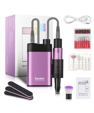 Bestidy 30000RPM Rechargeable Nail Drill Kit for Acrylic and Gel Nails - Professional Efile for Manicure, Pedicure, and Polishing (Purple) - Buy Online on GoSupps.com