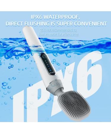 Rechargeable Electric Body Brush | Silicone Back Scrubber | 5 Modes | IPX7 Waterproof | Long Handle Exfoliating Spin Scrubber | Shower and Bath Tool - Buy Online on GoSupps.com
