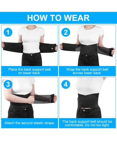 ACWOO Lower Back Support Brace - Adjustable Lumbar Brace for Pain Relief | 4 Support Stays | Double Pull Belt for Slipped Discs - Buy Online on GoSupps.com