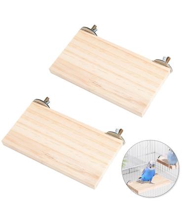 MSKS 2Pcs Bird Platform Pet Platform Climbing Platform Hamster Wooden Platform Perch Stand Natural Bird Budgie Toys and Accessories for Chinchilla Mouse Rat Dwarf Hamster Small Animals