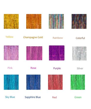 Shiny Hair Tinsel Kit - 12 Colors, 3000 Strands, Fairy Extensions for Party Highlights - Glitter Multi-Colors - 45 Inch (Pack of 12) - Buy Online on GoSupps.com