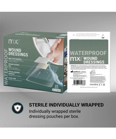 mx HEALTH Waterproof Wound Dressing Film+PAD - 10x12cm - 25 Individually Wrapped Dressings - Buy Online on GoSupps.com