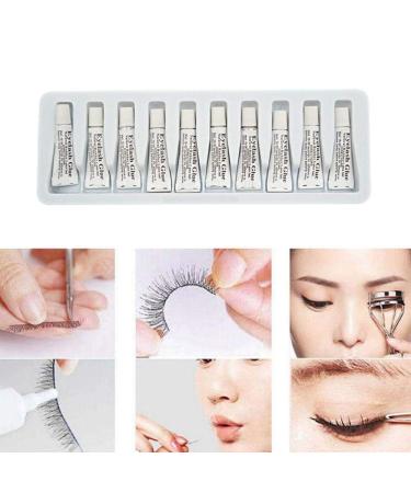 10pcs Mini Eyelash Glue Clear Waterproof False Eyelash Adhesive Individual Glue Cosmetic Tool Extension Lash Glue for Lash Eye