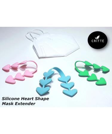 Buy CRITTE Green Ear Protector - Silicone Heart Shape Adjustable Strap for Face Masks (1 Piece) | Comfort & Support for All Masks - Buy Online on GoSupps.com