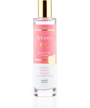 Relance Rose Water Tonic Natural Skin Cleansing Solution Pink 100ml/3.38 Fl.oz GMP Certified - Buy Online on GoSupps.com
