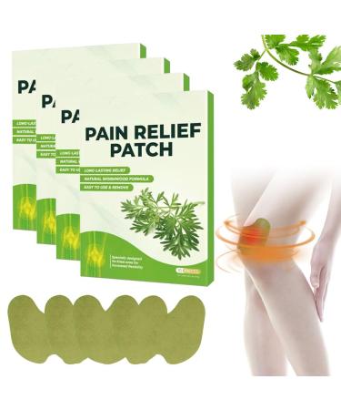 Gobesty 40 Pieces Wellness Knee Pain Relief Patches UK Pain Relief Patches Wormwood Pain Relief Patch for Knee Back Neck Shoulder Inflammation and Sore Muscles Green 40pcs