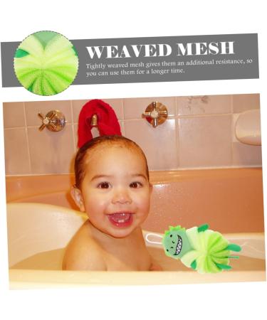 Angoily 4pcs Children's Bath Ball & Loofah Sponge Set - Cartoon Bath Balls for Kids Toddler Body Wash Scrubber & Bath Puff - Buy Online on GoSupps.com
