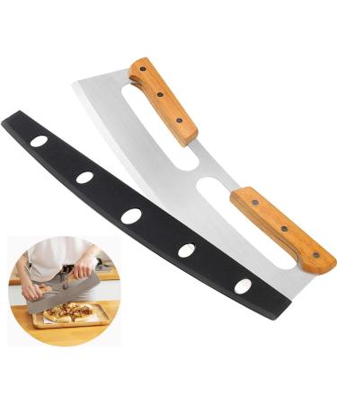 Pietuley 35CM Large Pizza Cutter with Cover Stainless Steel Pizza Cutter Rocker Wheel Pizza Slicer Pizza Knife