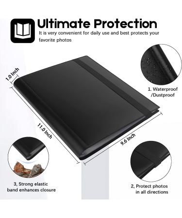 8x10 Photo Album Book | Holds 68 Photos | Art Portfolio Binder for Pictures | Black Sketch Album - Buy Online on GoSupps.com