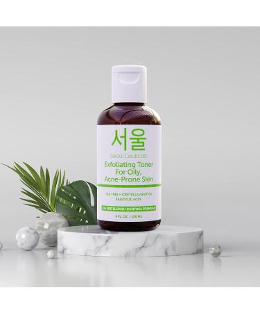 Korean Tea Tree Exfoliating Toner for Oily Acne Prone Skin | Centella Asiatica + Salicylic Acid | K Beauty Skincare 4oz - Buy Online on GoSupps.com