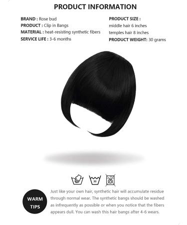 ROSEBUD Synthetic Bangs Hair Clip in Extensions - Natural Black - Buy Online on GoSupps.com