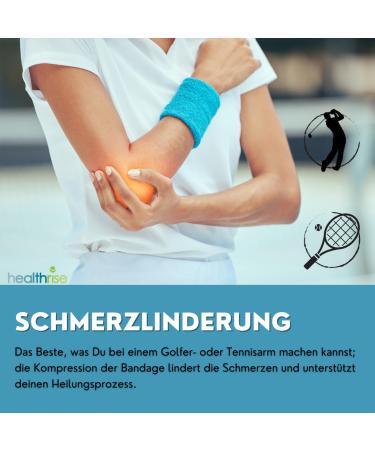 Health Rise 2 Set Tennis Elbow Brace - Black & Blue | Unisex Elbow Support for Tennis & Golfer's Elbow with German Instructions - Buy Online on GoSupps.com