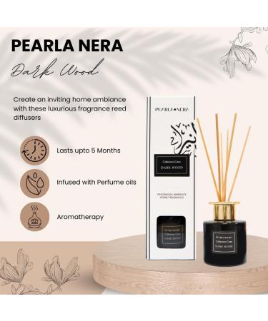 Reed Diffuser for Home Scented Oil Diffuser100ml with Sticks Set by Pearla Nera Dark Wood- Aromatherapy Long Lasting Air Freshener- Woody Fruity Amber - Buy Online on GoSupps.com