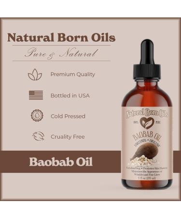 Buy Natural Born Oils Baobab Oil - Organic Cold-Pressed 1 Gallon for Skin & Hair | Deep Moisturizing & Nutrient-Dense - Buy Online on GoSupps.com