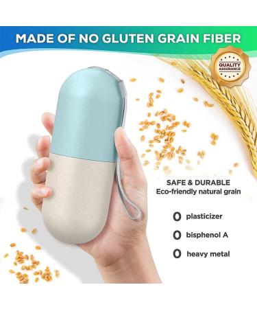 Portable Pill Organizer Box - Weekly Pill Capsule Holder for Travel Water Resistant Cereal Fiber Storage for Vitamins & Supplements 7-Day Compartments - Buy Online on GoSupps.com