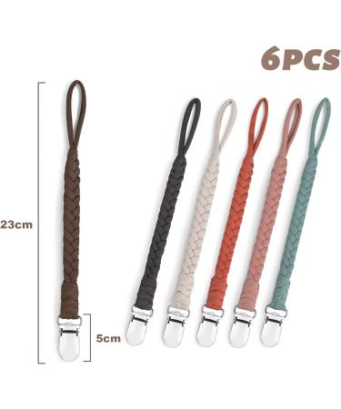 Xixkolyu Handmade Cotton Dummy Chains - Baby Pacifier Clips for Boys & Girls | Pack of 6 Teat Holders & BIBS Accessories - Buy Online on GoSupps.com