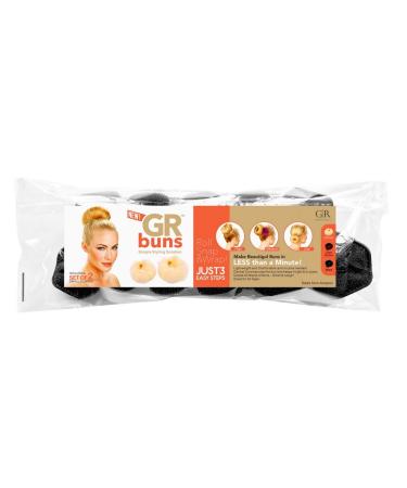 Goldrose Beauty BUN Hot Hair Bun Maker 2 Piece Set - Small & Large Doughnut Donut Buns Curler Accessory in Black - Buy Online on GoSupps.com