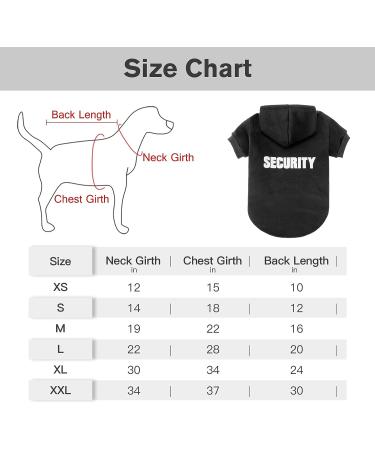 BINGPET Security Dog Hoodie X-Large Black - Warm Fleece Pet Sweater Coat for Cold Weather - Dog & Cat Hooded Sweatshirt - Chest Girth 34 - Buy Online on GoSupps.com