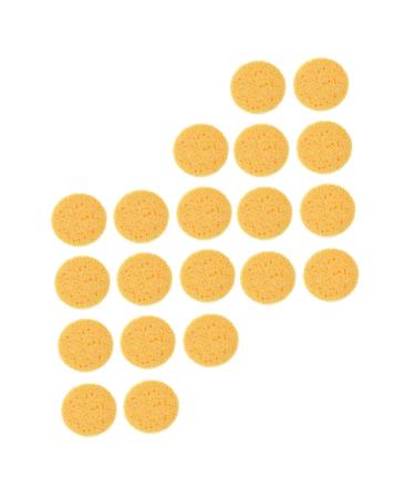 Ipetboom 100pcs Wood Pulp Sponge Puff Rounded Face Puffs Natural Cellulose Spa Sponge Makeup Puff Beauty Tools Powder Puff Girl Cosmetics Puff Wood Pulp Cotton Flutter Woman Multipurpose 6.5x6.5cm Yellow