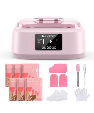 EasyinBeauty Paraffin Wax Machine for Hand and Feet, Waxing Kit, Paraffin Bath for Dry, Rough Skin with 6 Pack Rose Wax, Hot Wax Therapy Spa, 3000ml Large Wax Pot Capacity, Great Spa Gift, Pink